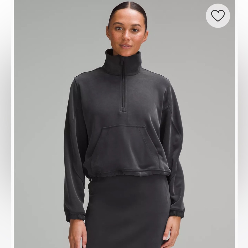 Lululemon Brushed Softstreme Half Zip Black 6